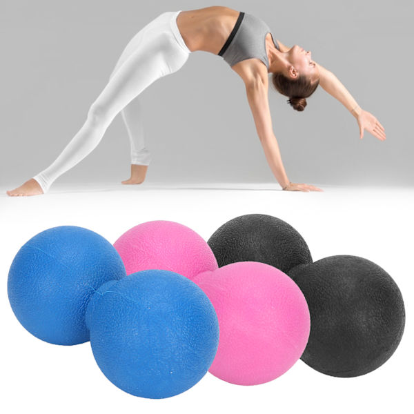 TPR Yoga Massage Ball Muscle Relax Portable Fitness Body Fascia Exercise Ball Set(Black Rose Red Blue ) Noir + Rose Rouge + Bleu