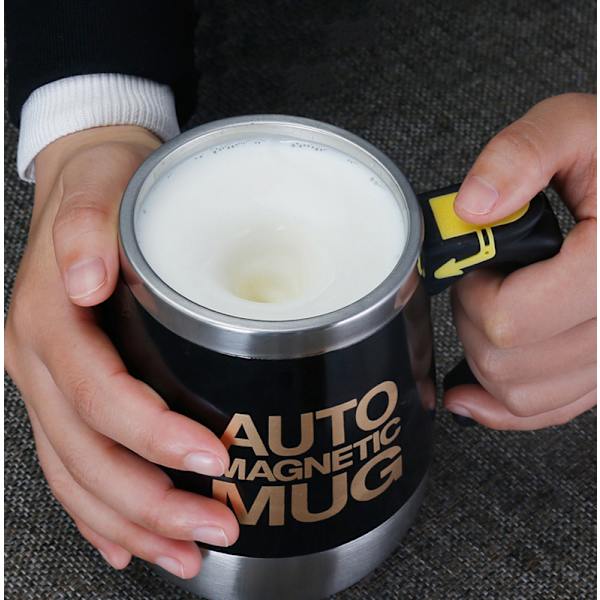 Wekity Självrörande Mugg Automatisk Självblandande Rostfritt Stål Mugg för Kaffe/Te/Varm Choklad/Mjölk för Kontor/Resor/Hem -400ml Den bästa presenten
