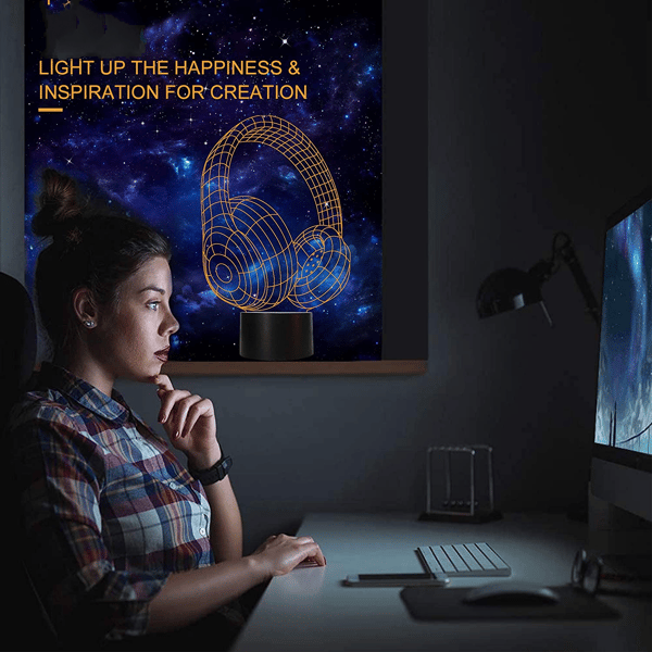 Optisk illusion 3D-hörlurar LAMP