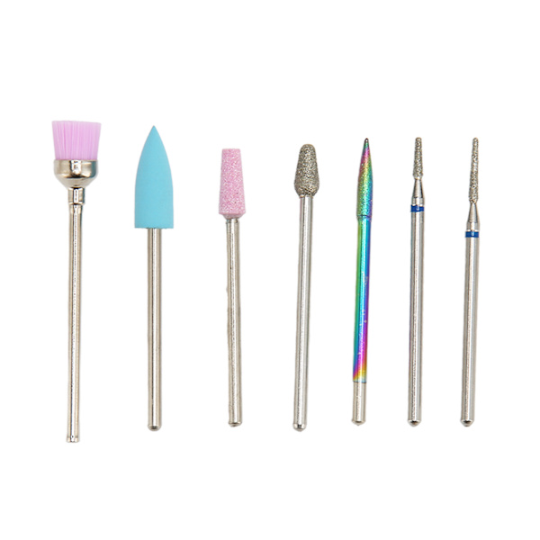 7 st Tungstenstål Nagelfil Borr Professionell Nagelsalong Gel Polish Nagelbandborttagare Bits Set