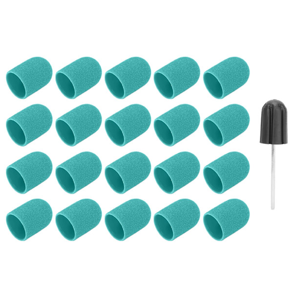 Nagelkonst slipkapsel nagelborrbitar polering slipning slipband set (16 x 25mm) Grön