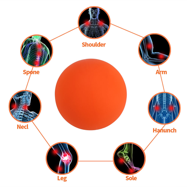 Djupvävnadsmassage Lacrosse-boll för myofascial release Trigger Point Therapy (rosröd)