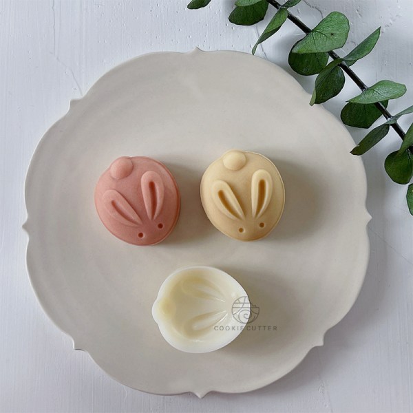 Kanin Mid-høst Mooncake Press Mold, Håndpresset Biscuit Dessert Diy med 1 Stempel Blomst, Mooncake Shortcake Press Mold