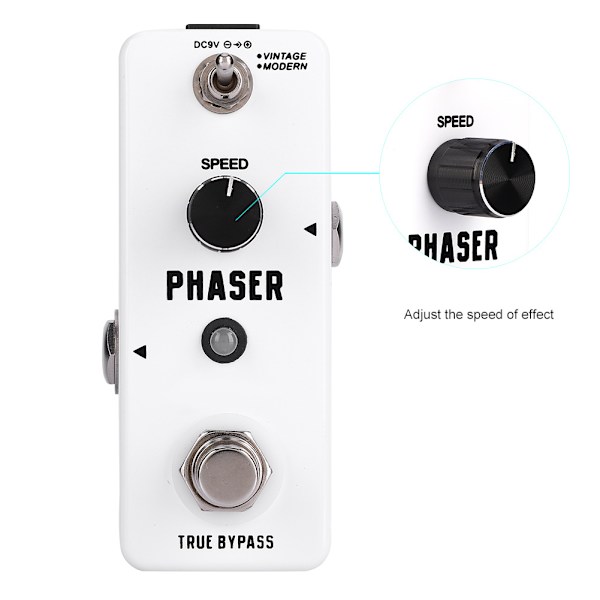 Mini Metal Shell Analog Phaser Gitarr Effekt Pedal med True Bypass Instrument Tillbehör