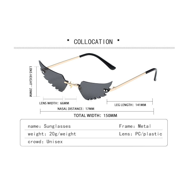 Klassiske V8 Siamese One Piece Solbriller Nice Rimless Stilfuldt Retro Design til Kvinder Mænd