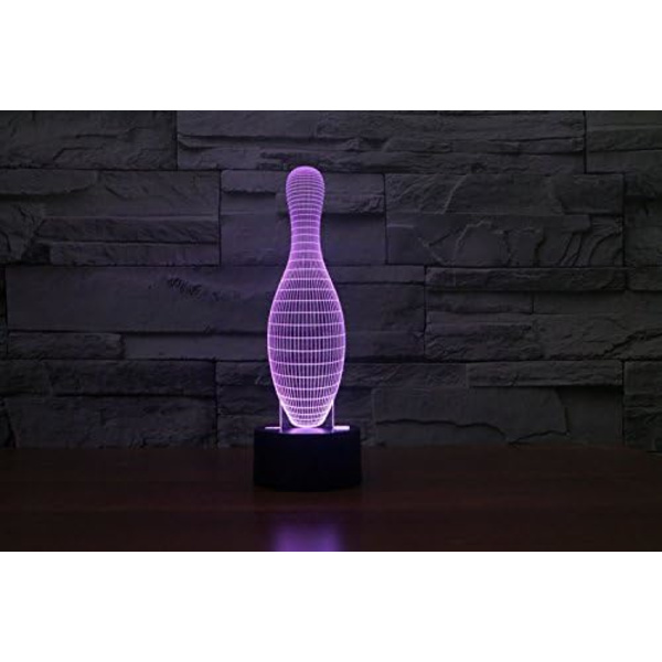 WJ 3D Bowling fjernbetjening 16 farver natlys illusion akryl LED bordlampe sengelampe til børn soveværelse skrivebord dekoration fødselsdag gaver legetøj til børn