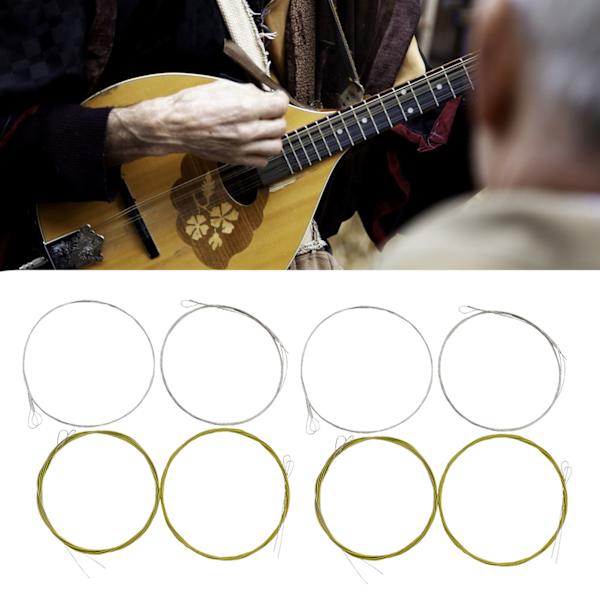 8 stk Mandolin strenger sett assortert rustfritt stål erstatningsdeler tilbehør for spillere