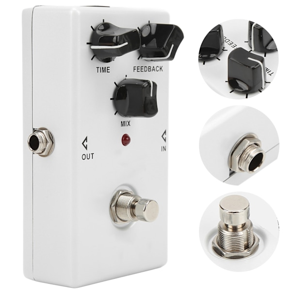 Delay Pedal BBD Analog Kredsløb Elektrisk Guitar Monoblock Effekt med 3 Justeringsknapper 30mA