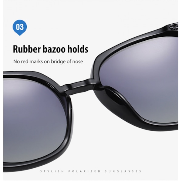 Retro Oversized Runde Polariserende Solbriller til Kvinder Store Stel Dame Shades