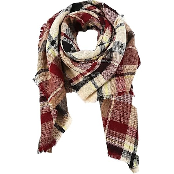 Dames Efterårs- og Vintertørklæde Tartan Tassel Blød Varmt Tæppe Tørklæder Damesjal Wraps