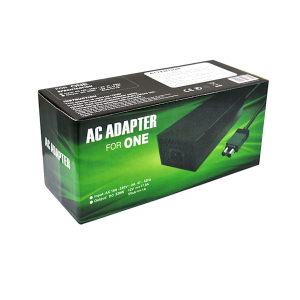 Strømforsyning for Xbox One, AC-adapter strømforsyning for Xbox One, flott ladekabelsett med kabel for Xbox One- A