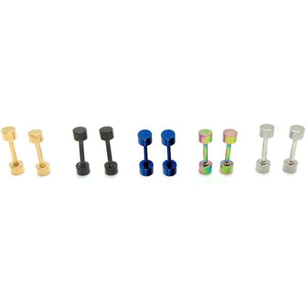 Dot Øreringe, Højpoleret Kirurgisk Stål Skrue Flade Tilbage Disk Stud Øreringe til Kvinder Mænd Pakke med 5 Par (3MM)