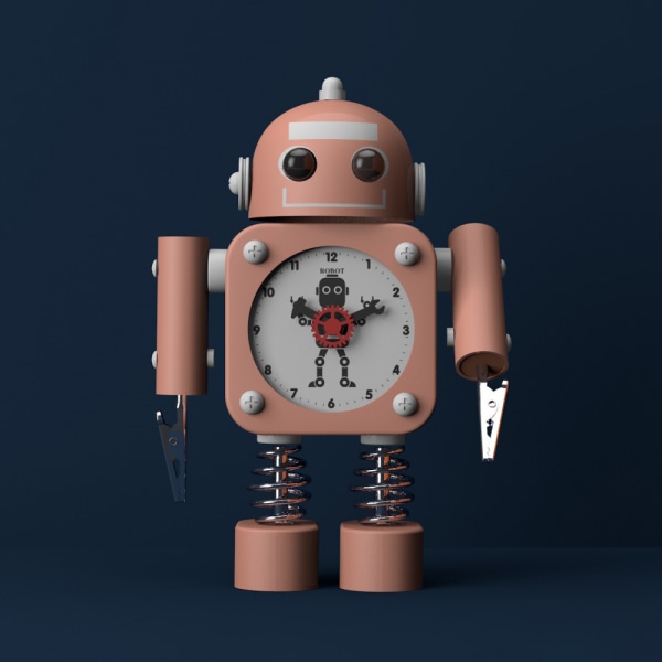 SAYTAY Sovrum Väckarklocka, Robot Väckarklocka, Student Heminredning Bordsur