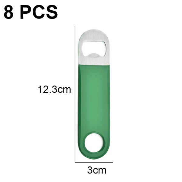 8-delt køkken heavy-duty rustfrit stål flaskeåbner, egnet til ølflaskeåbnere i køkkener, barer eller restauranter - Grøn