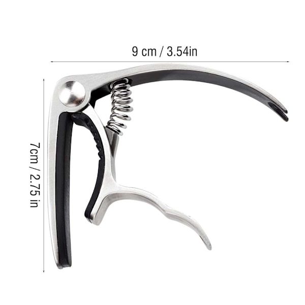 Enhands snabbväxlande metallklämma Capo Gear Pin Remover för akustisk folk gitarr (Sillver)