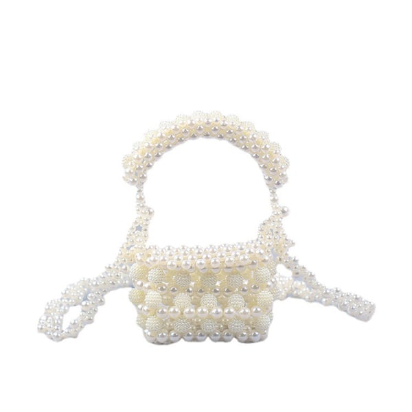Handväska med pärlor för kvinnor White Pearl Dekoration Evening Bags Inner Bag