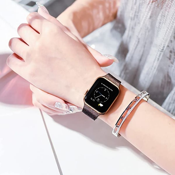 Apple Watch -hihnan pehmeä silikoninen urheiluranneke, korvaava hihna, sopii kaikille Iwatch-malleille (Kiiltävä punainen musta 38/40/41mm)