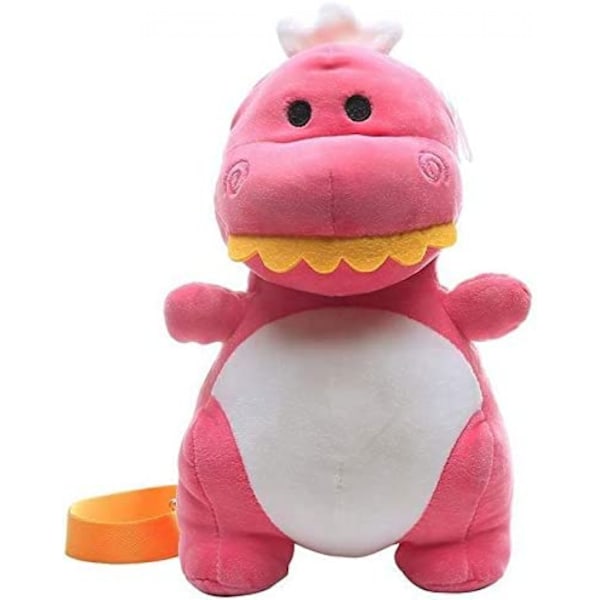 Söt plyschdjur axelväska dam flicka dinosaurie crossbody väska, mycket liten, mjuk, söt (rosröd)