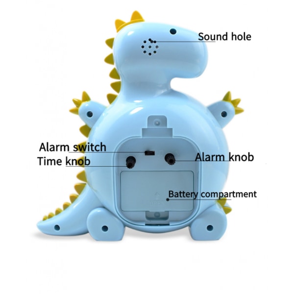 Børnevækkeur, tegnefilmsvækkeur, dinosaurur, nattelys, studenterbørns hjemmedekorationsbordur - Lilla