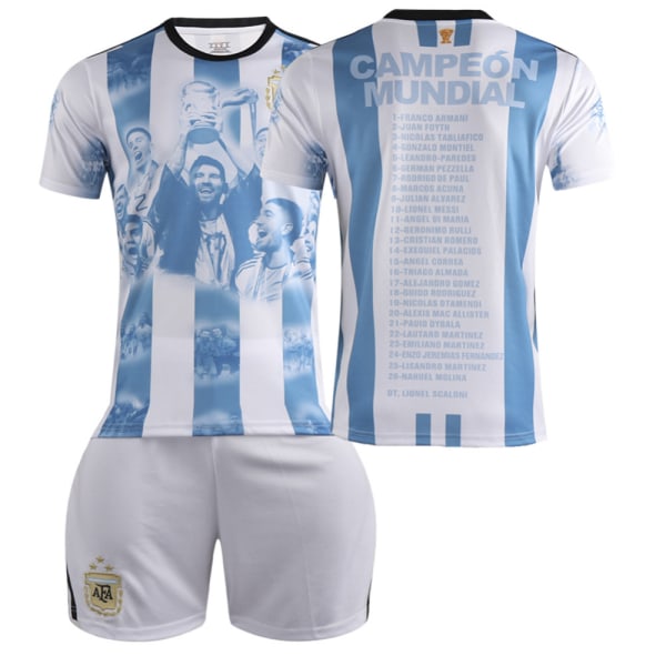 2023-2024 Argentina VM-mästerskap Minnesupplaga Fotbollströja Set - Utan nummer#S No number #S