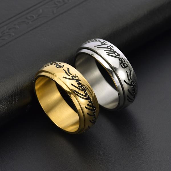 Ringer av makt Herre av ringene  Spinnende ring, Angstring En ring for menn  Forgylt vielsesring for menn og kvinner Magiske kraft ringer Silver 12