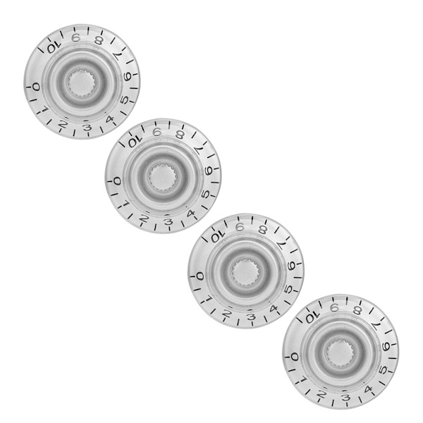 4 stk Speed Tone Volumkontroll Knapper for Elektrisk Gitar Sølv