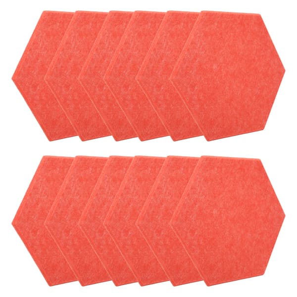 12 stk Lydabsorberende Panel Hex Akustisk Isolasjon Lydisolering Skumsett Kit for HjemRosa