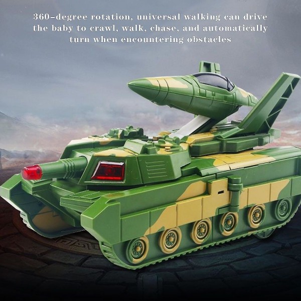 Army Plane Toy Musical Transformable Lighting Effect 2 In 1 Glider Plane Tank Army Leksak för present