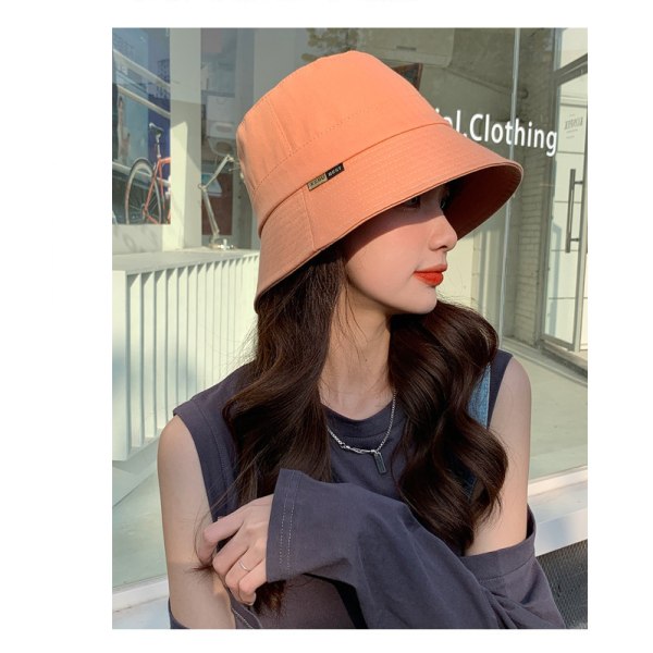 Kvinnors vår- och höstfiskarhatt ny stil hatt mode västerländsk stil ansikte liten bassänghatt，orange