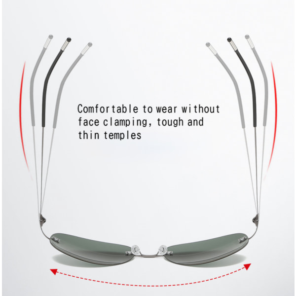 Solglasögon Ultralätt ramlösa hopfällbara Titanium Light Solglasögon Padda spegel för män körspegel polariserade solglasögon