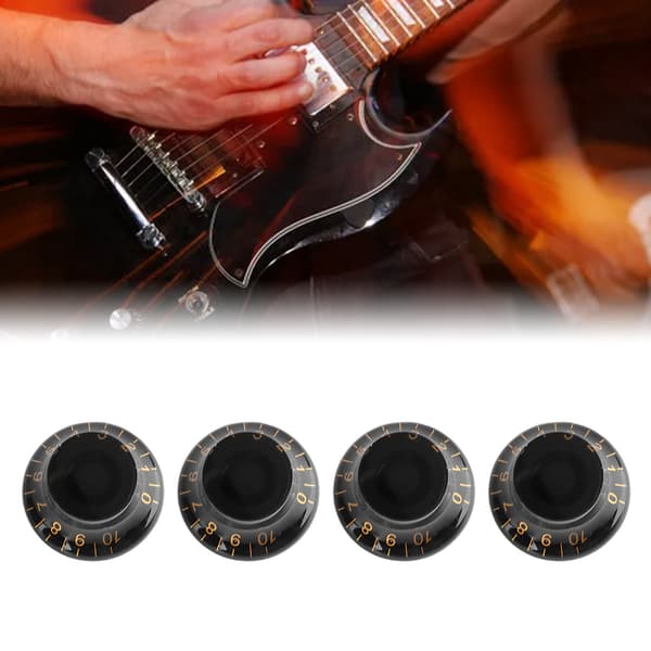 4 st Elektrisk Gitarr Volymknapp Stabil Rotation Plast Gitarr Kontrollknapp för DIY