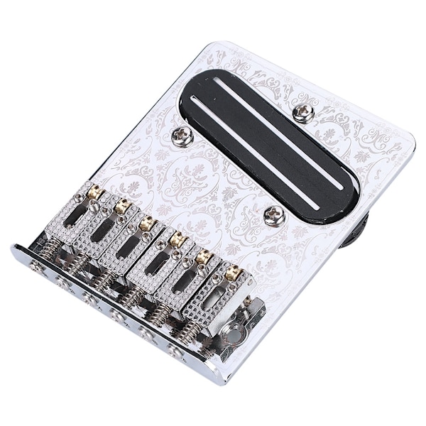 Silver Pattern med Roller Saddle TL Gitarr Bridge Dual Rail Pickup Skruvar Skiftnyckel (#2)