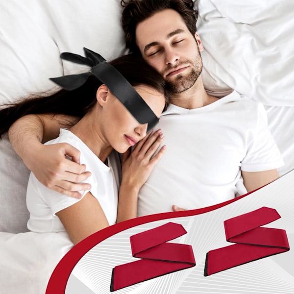 2 stk Satengøynsmaske, Silke Blindfold for Voksen Lek, Komfortabel Kvinne Mann Myk Søvnmaske Justerbar Reise Nap Natt Søvn Øye M