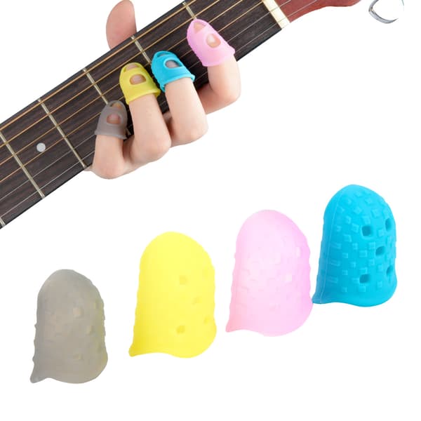 4 st Silikon Gitarr Fingerskydd Finger Skyddande Vakter Tillbehör