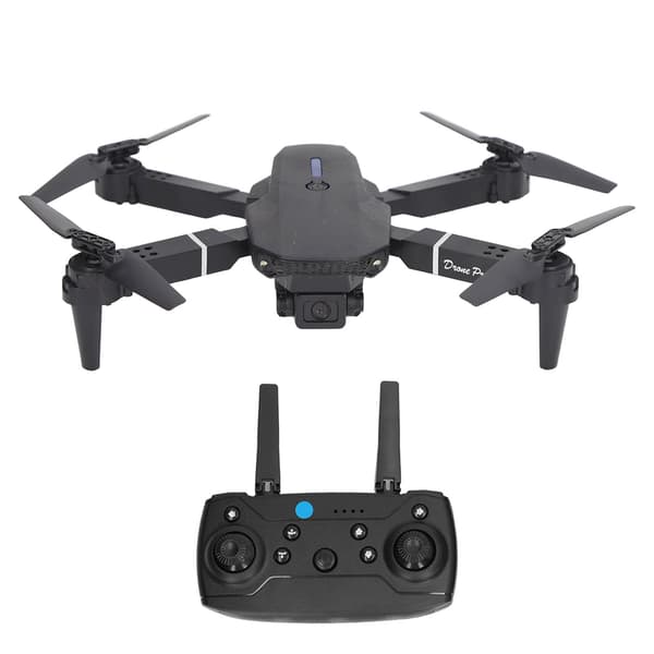 E88 4-akset luft-quadcopter HD dobbeltkamera højopløselig foldbar RC-drone sort