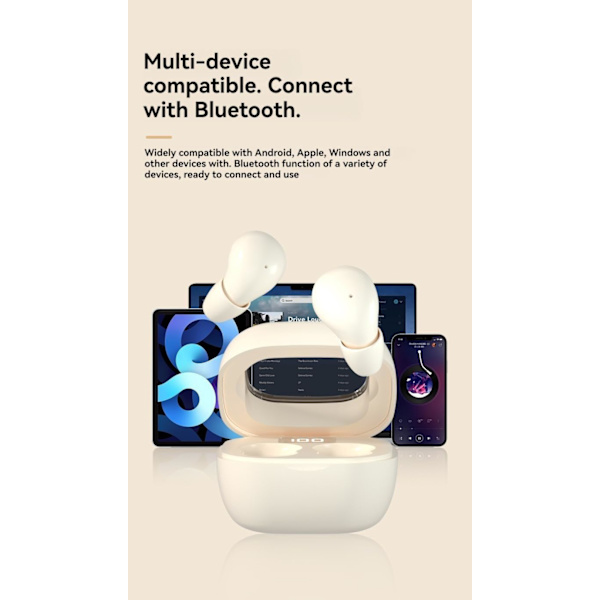 Nukkumistulpat - 2024 Uusimmat pienimmät näkymättömät nappikuulokkeet nukkumiseen, melun esto, Bluetooth 5.3, Mini langattomat nappikuulokkeet H