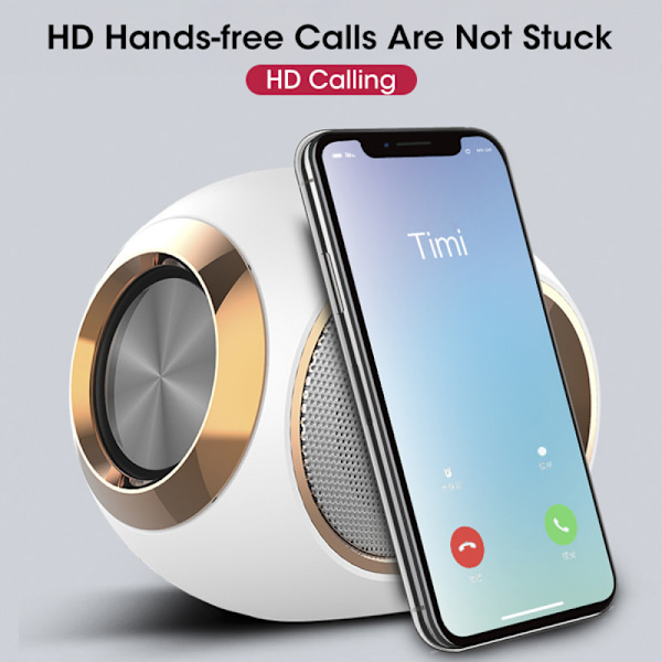 X6 Bluetooth 5.0 Högtalare TWS Bärbar Trådlös Högtalare För Telefon PC Vattentät Utomhus Stereo Musik Stöd TF AUX USB FM（Vit）