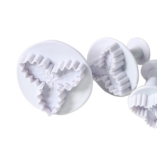 Tangker 6 stk./ Cookie Cutter Buscuit Plunger Stamp Cutter Holly Leaf Pastry Cake Fondant Sugar Craft Dekorering Bageværktøj