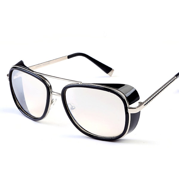 Retro Steam Punk -aurinkolasit Pyöreät Steampunk Kaksoissiltaiset Aviator-lasit Naisille ja Miehille