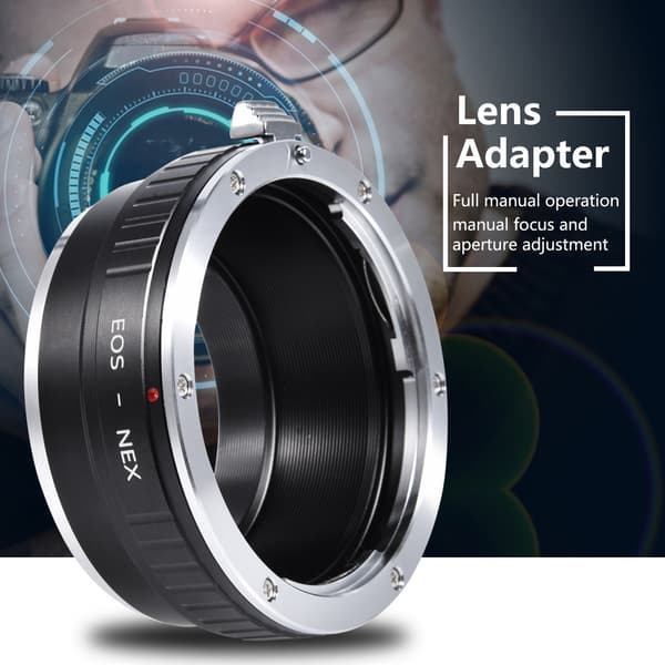 K&F Concept 1 stk. holdbar EOS-objektivadapterring til Sony NEX-monterede DSLR-kameraer