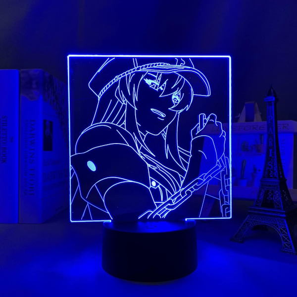 Anime Led-lamppu Akame Ga Kill Esdeath huoneen sisustukseen väriä vaihtava yövalo lahja Manga 3D-valo Esdeath Akame Ga Kill