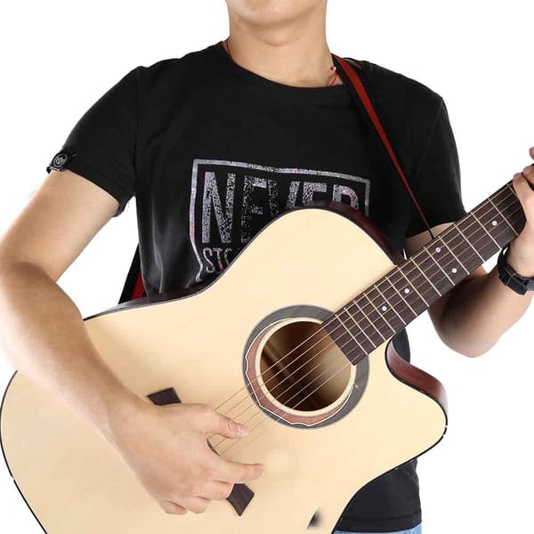 Högkvalitativ justerbar hållbar nylonmaterial universell randig gitarr axelrem