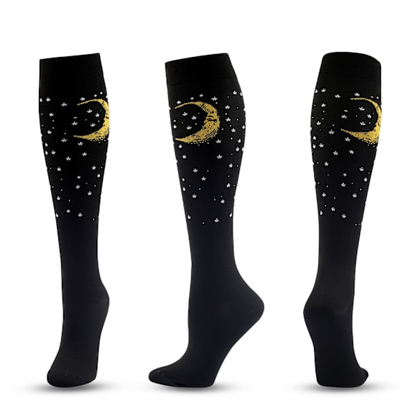 3 par små-mellomstore kompresjonsstrømper 20-30 mmHg - Strømper for sirkulasjonsstøtte, utendørs sportskompresjonsstrømper for menn og kvinner (stil 5)