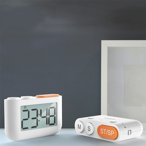 LED Digital Køkken Timer Til Madlavning Store Cifre Høj Alarm Magnetisk Bagside Stativ Madlavning Timere Til Bagning （Hvid）