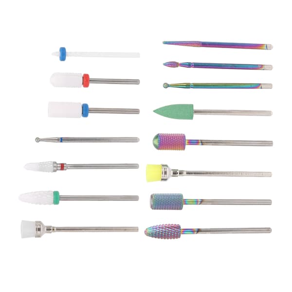 15 stk Profesjonelle Neglekunst Drill Bits Sett Elektrisk Manikyr Maskin Drill Bits Negle Sander Tip Sett