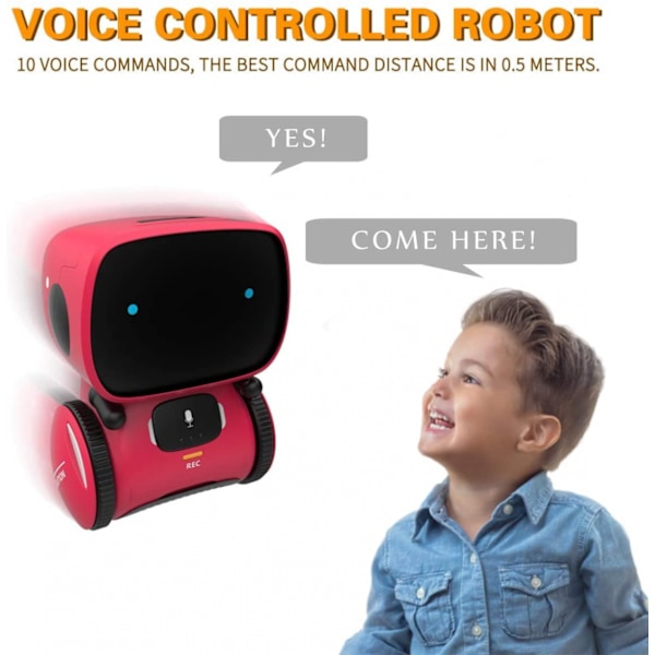 Robotleksak för barn, smarta talande robotar, present till pojkar och flickor i åldern 3+, intelligent partner och lärare, med röststyrning och beröringssensor, sjunger