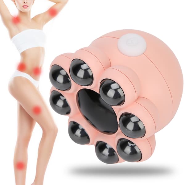 Mini Octopus Form Massager Elektrisk Cervikal Midja Kropp Värme Massage VerktygRosa
