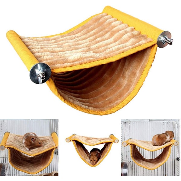 Lintupesän riippuva hammock-vuode lelu lemmikkilinnulle, papukaija hamsterin pesä lämmin hammock irrotettava ja pestävä hammock (koko L)