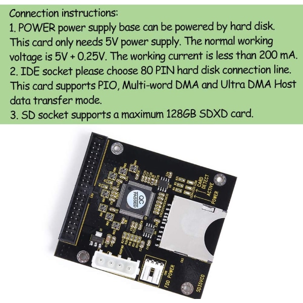 1 st SD SDHC-kort till IDE 3,5\" 40-stifts hane-adapter hane IDE-hårddiskadapter