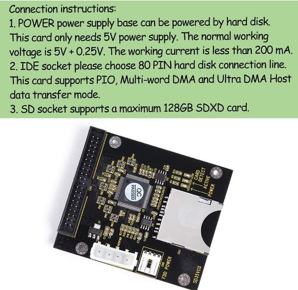 5 stk. SD SDHC-kort til IDE 3.5\" 40-bens hanadapter Han IDE harddiskdrevadapter